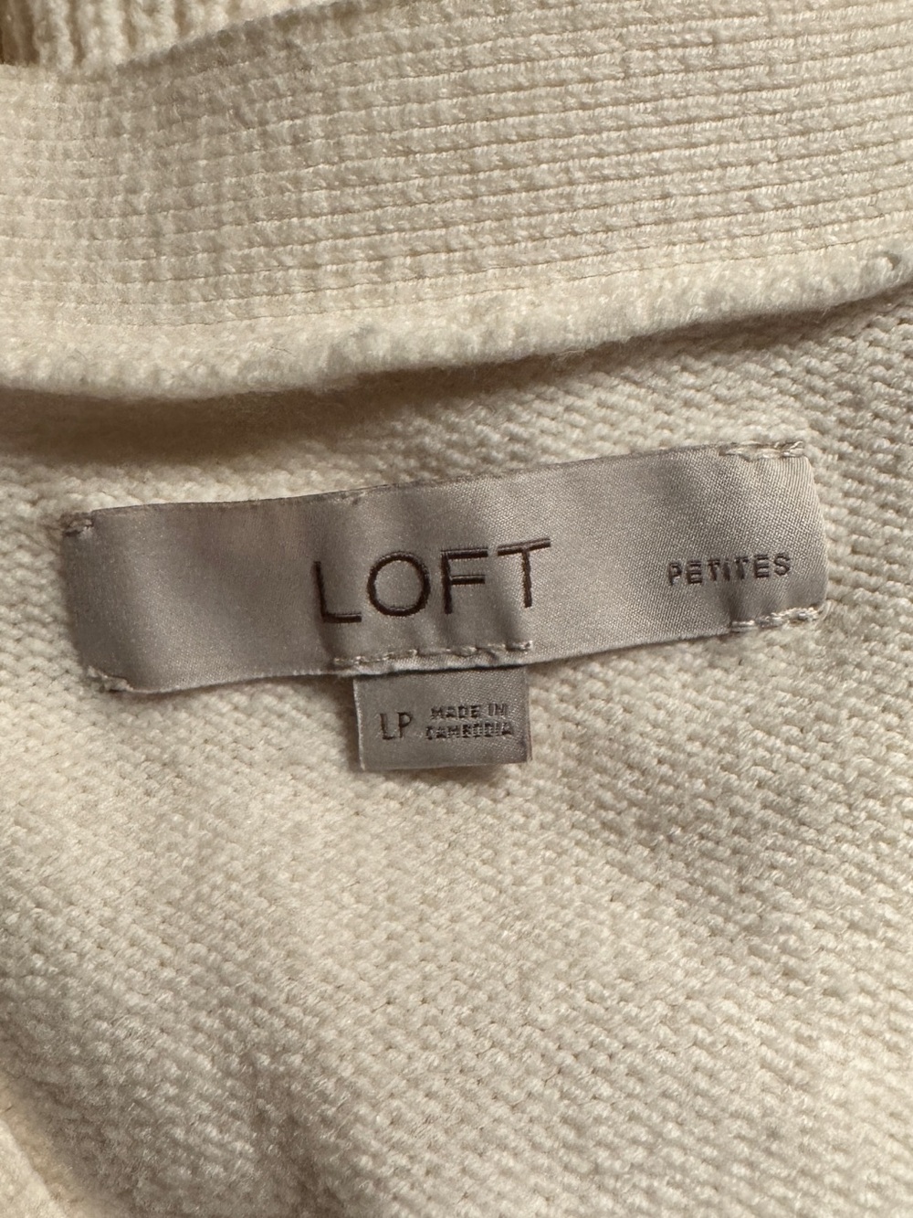 LOFT Cream V-Neck Button Cardigan - Picture 6 of 6
